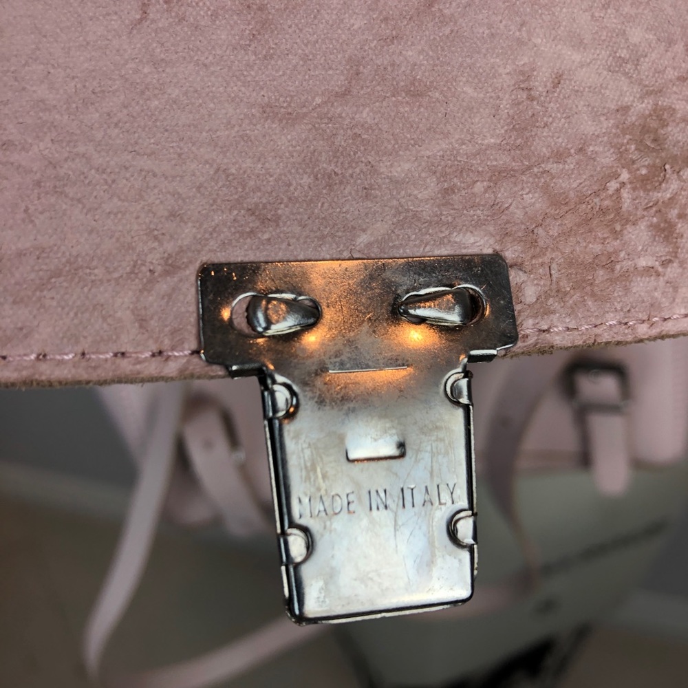 Blush Square Structured Leather Mini Backpack - Picture 9 of 10